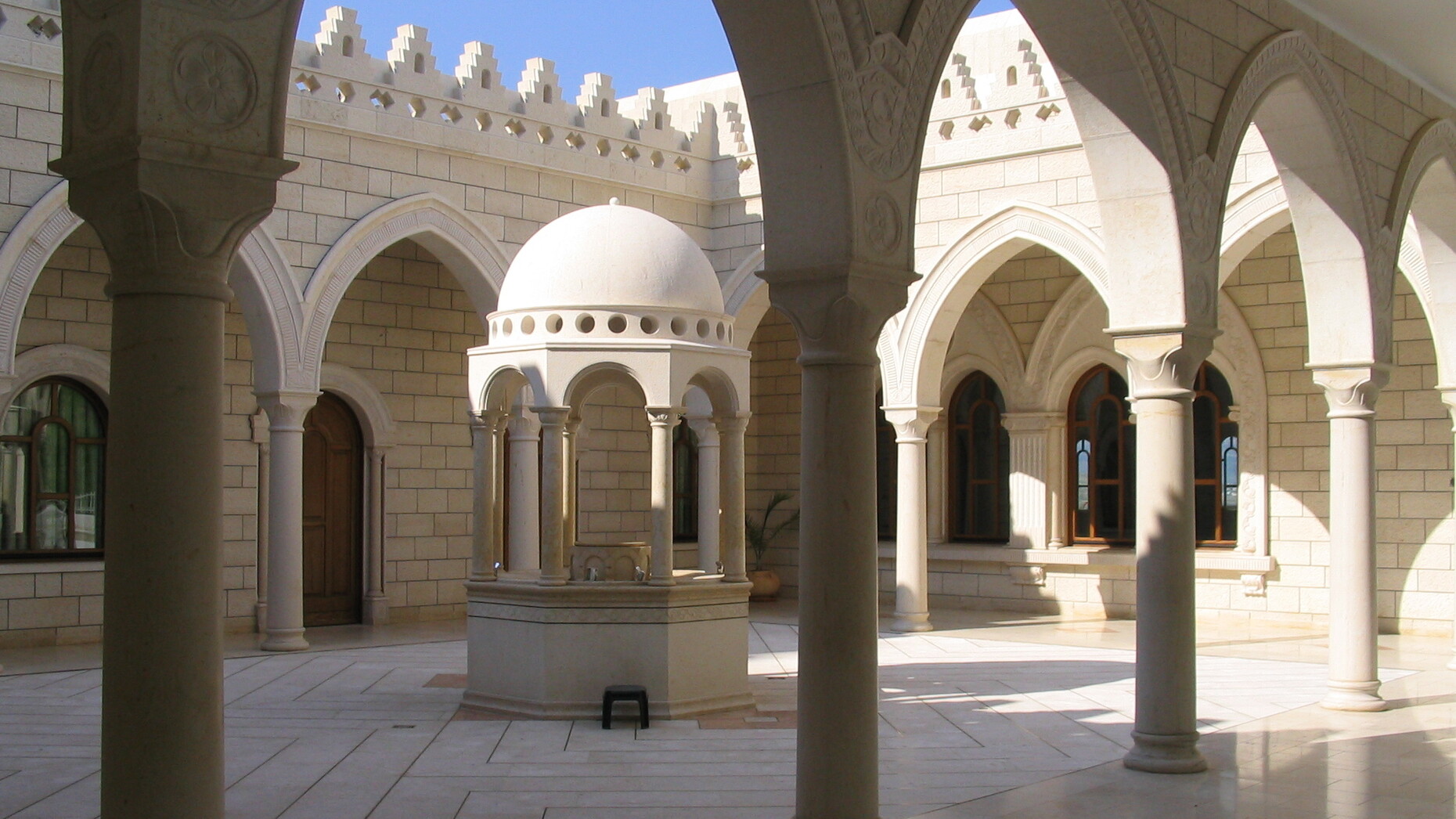 Beautiful Islamic architecture with arched columns and dome representing cultural heritage